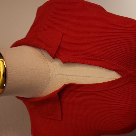 Womens V-neck sleeveless red sweater size Small - Picture 5 of 7